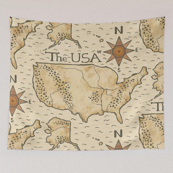 Item preview, Vintage Map of the USA designed and sold by rnmarts.