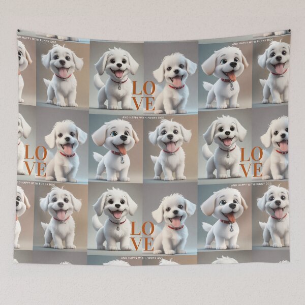 Item preview, Love and happy with funny dog. designed and sold by Teenidesign .