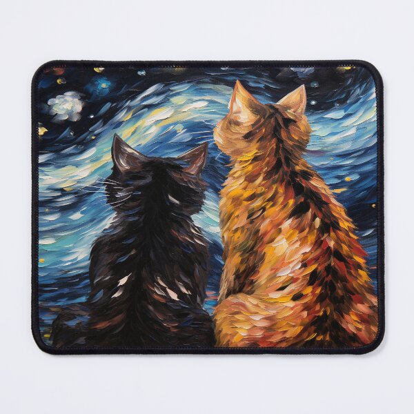 Item preview, Van gogh Cat Starry Night Inspired Painting for Van gogh Lovers designed and sold by Vangoholic.