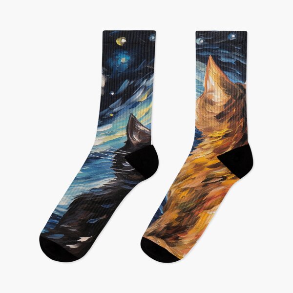 Item preview, Van gogh Cat Starry Night Inspired Painting for Van gogh Lovers designed and sold by Vangoholic.