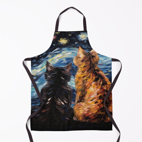 Item preview, Van gogh Cat Starry Night Inspired Painting for Van gogh Lovers designed and sold by Vangoholic.