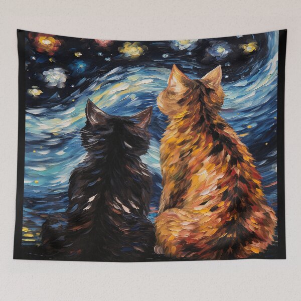 Item preview, Van gogh Cat Starry Night Inspired Painting for Van gogh Lovers designed and sold by Vangoholic.