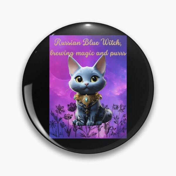 Artikelvorschau, Russian Blue Witch, brewing magic and purrs. entworfen und verkauft von CuteCatsCoffee.