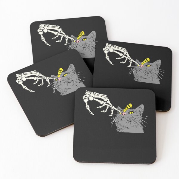 Item preview, Spooky Skeleton Hand Touch Cat Nose Beep Halloween Funny  designed and sold by alenaz.