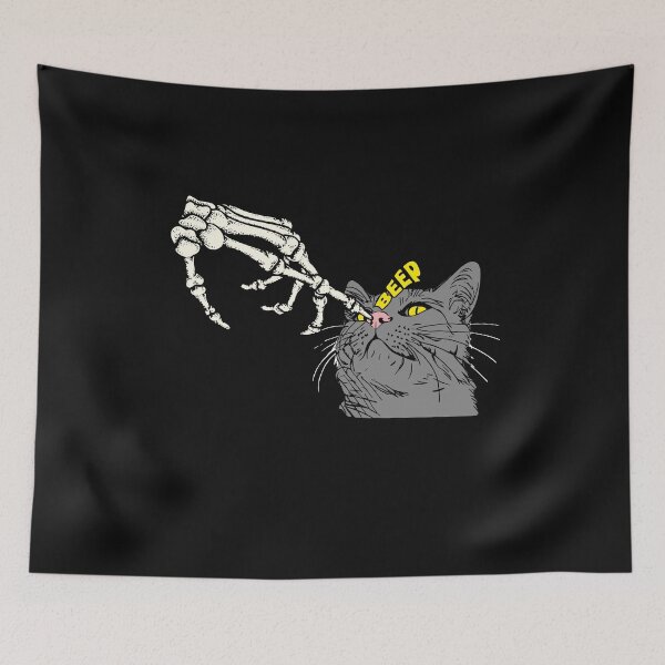 Item preview, Spooky Skeleton Hand Touch Cat Nose Beep Halloween Funny  designed and sold by alenaz.