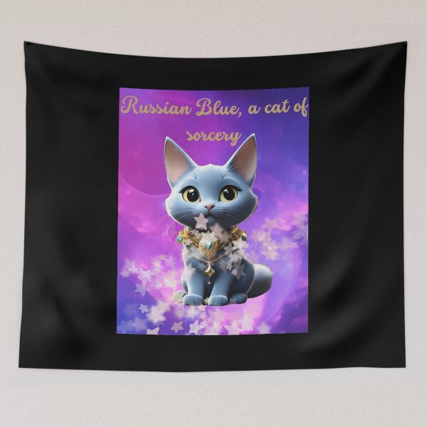 Item preview, Russian Blue, a cat of sorcery! designed and sold by CuteCatsCoffee.