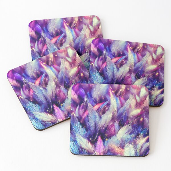 Item preview, Sapphire blue pink magic feathers pattern designed and sold by TomFrontierArt.