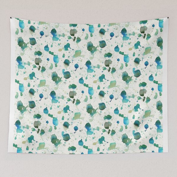 Item preview, Free splash watercolor ink	green blue designed and sold by Alessandro Remo Mazzoni Remotextiles.