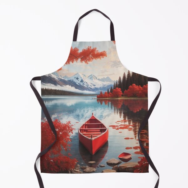 Item preview, a red canoe in a lake designed and sold by mikaws.