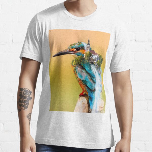 Kingfisher funny bird illustration | Essential T-Shirt