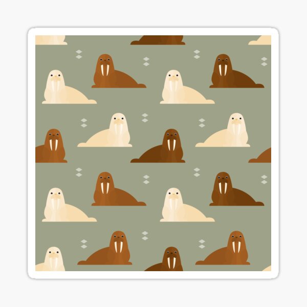 Item preview, Walrusses on green designed and sold by reneesillus.