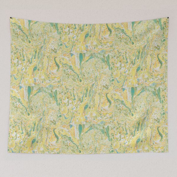 Item preview, Yellow Green Orange Abstract Colorful Ebru Marbling Graphic designed and sold by colorfulglee.