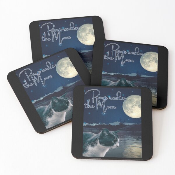 Item preview, Paws under the Moon designed and sold by CuteCatsCoffee.