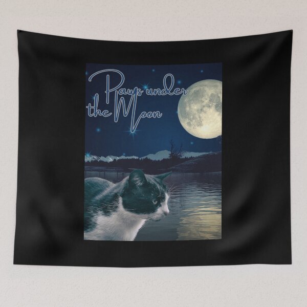 Item preview, Paws under the Moon designed and sold by CuteCatsCoffee.