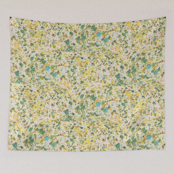 Item preview, Yellow Green Orange Abstract Colorful Ebru Marbling Graphic designed and sold by colorfulglee.