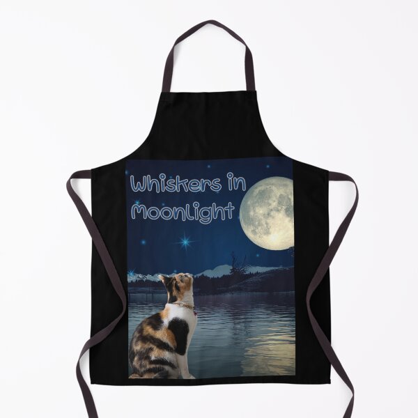 Item preview, Whiskers in moonlight. Cat under the moon. designed and sold by CuteCatsCoffee.