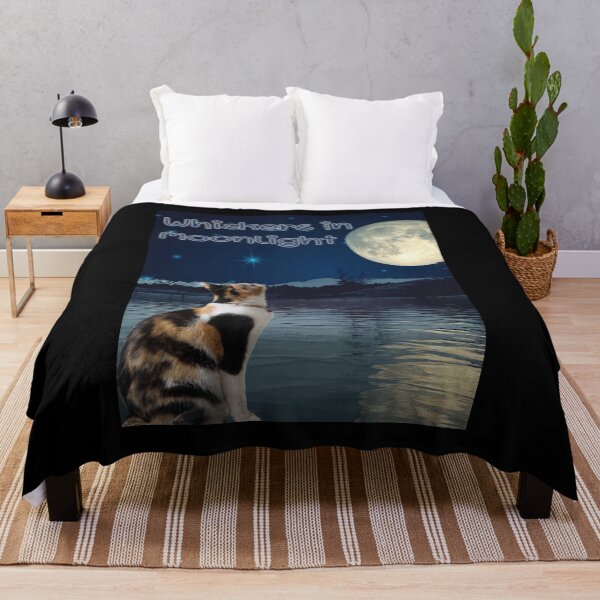 Item preview, Whiskers in moonlight. Cat under the moon. designed and sold by CuteCatsCoffee.