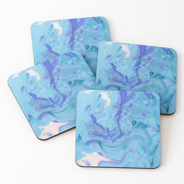 Item preview, Blue White Abstract Colorful Ebru Marbling Graphic designed and sold by colorfulglee.