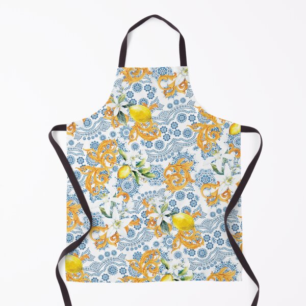 Artikelvorschau, Zitrone, Gold, blaue Fliese, Ethno, Sommer, entworfen und verkauft von mintdiamond21.