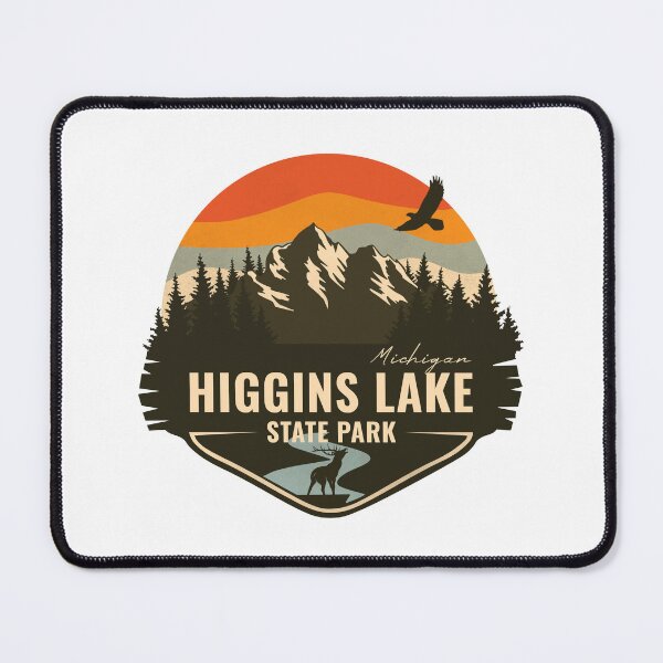 Item preview, Higgins Lake State Park Michigan - MI Retro Mountain Badge designed and sold by mountainfad.