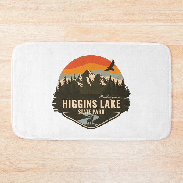 Item preview, Higgins Lake State Park Michigan - MI Retro Mountain Badge designed and sold by mountainfad.