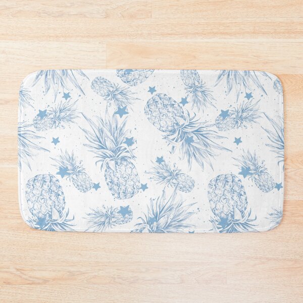 Item preview, pineapple pattern, blue, drawing, star, summer, fruit designed and sold by mintdiamond21.