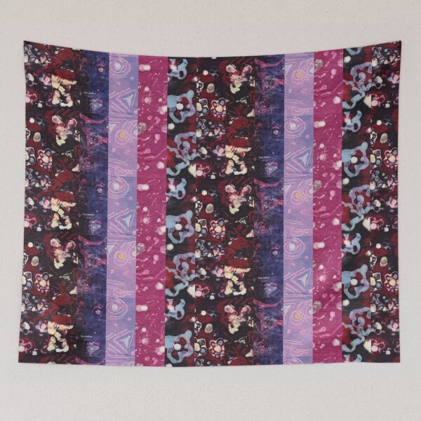 Item preview, purple pink white abstract batik pattern on fabric designed and sold by colorfulglee.