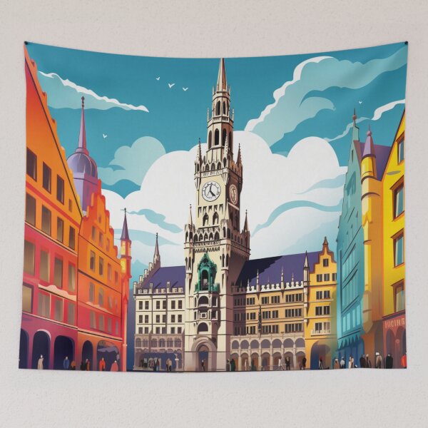 Item preview, A Pop Art Travel Print of Munich - Germany  designed and sold by StudioRedKoala.