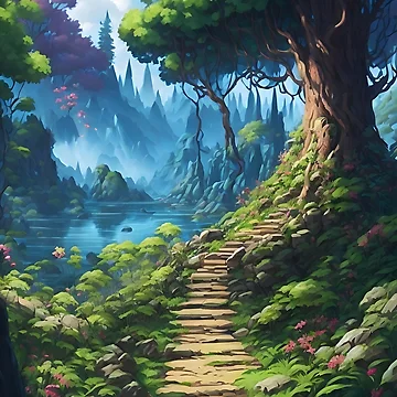 Artwork thumbnail, Enchanted Forest Scenery by ROKANDESIGNART