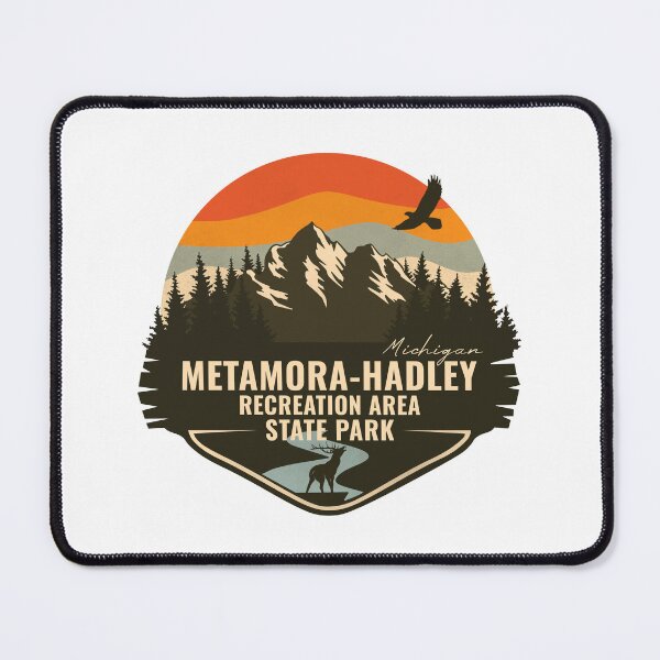 Item preview, Metamora-Hadley Recreation Area Michigan - MI Retro Mountain Badge designed and sold by mountainfad.