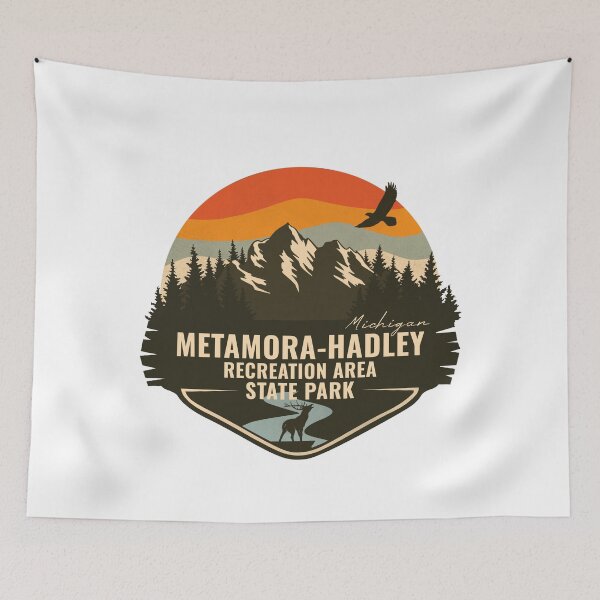 Item preview,  Metamora-Hadley Recreation Area Michigan - MI Retro Mountain Badge designed and sold by mountainfad.