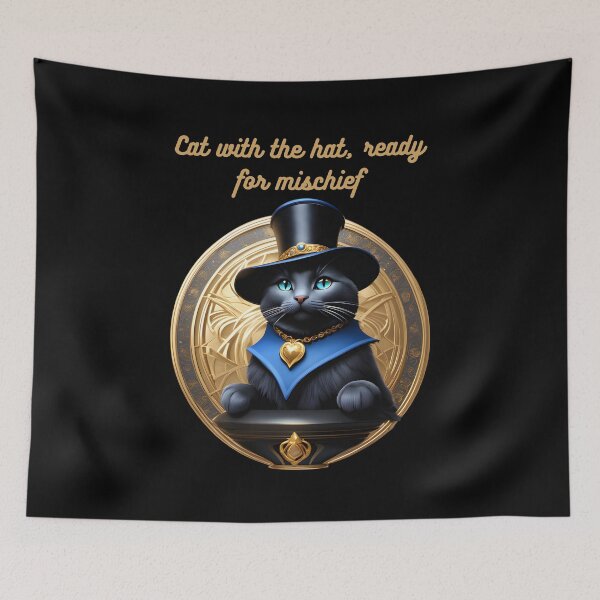 Item preview, Cat with the hat, ready for mischief! designed and sold by CuteCatsCoffee.
