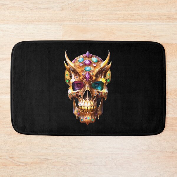 Item preview, Golden horned demon skull studded with precious stones designed and sold by MadinaFatt.