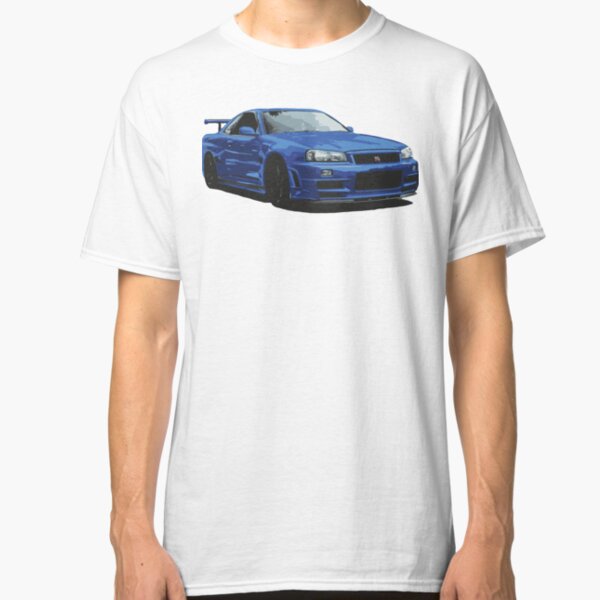 Nissan R34 GTR Skyline blau Classic T-Shirt