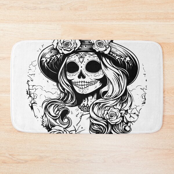 Item preview, Mexican catrina skull, black and white designed and sold by apicon.