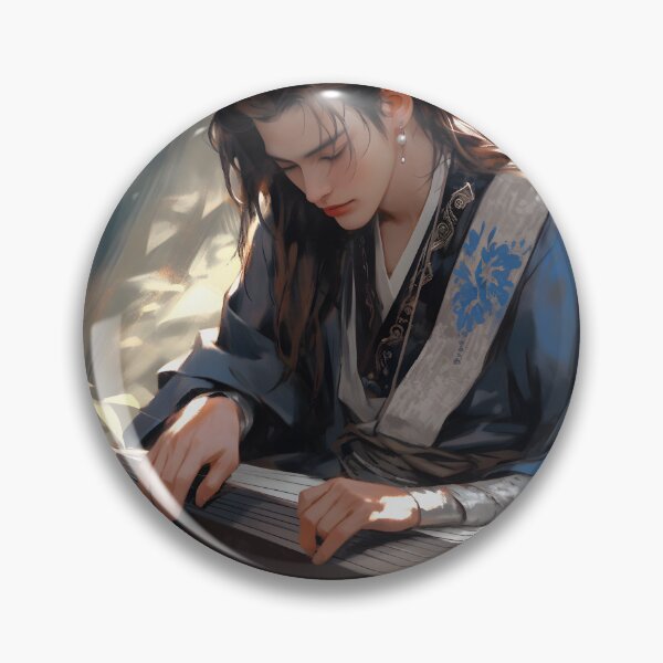 Item preview, Handsome Man Playing the Guqin in Nature designed and sold by Railvas.