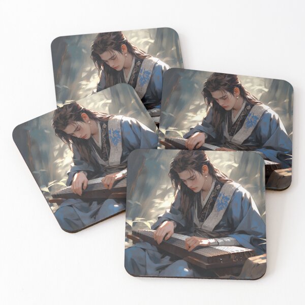 Item preview, Handsome Man Playing the Guqin in Nature designed and sold by Railvas.