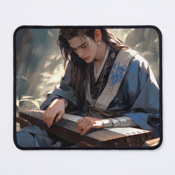 Item preview, Handsome Man Playing the Guqin in Nature designed and sold by Railvas.