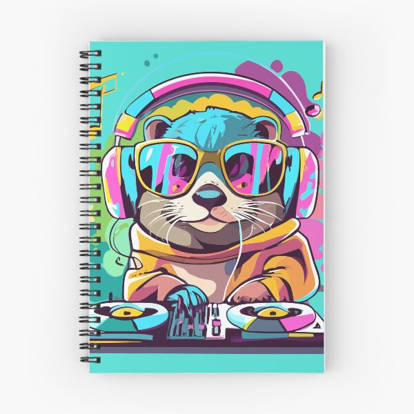 Item preview, DJ Otter cute kawaii animal 90s - music lovers designed and sold by Sara-Design2.