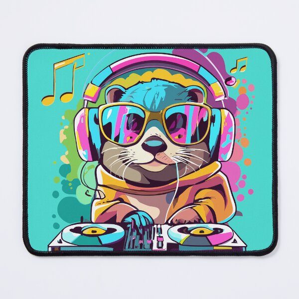 Item preview, DJ Otter cute kawaii animal 90s - music lovers designed and sold by Sara-Design2.
