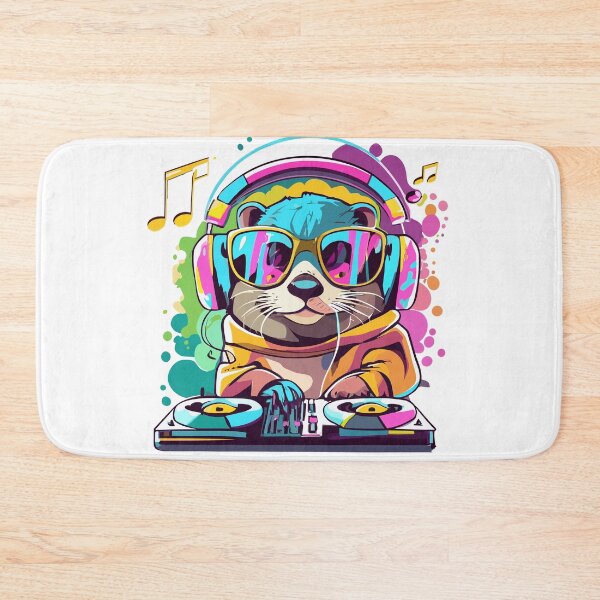 Item preview, DJ Otter cute kawaii animal 90s - music lovers designed and sold by Sara-Design2.