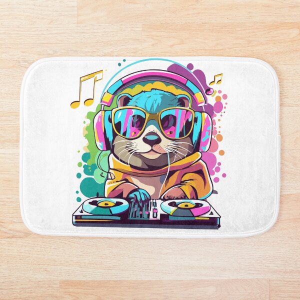 Item preview, DJ Otter cute kawaii animal 90s - music lovers designed and sold by Sara-Design2.