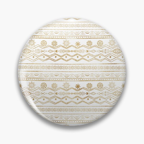 Item preview, White Gold Geometric Aztec Tribal designed and sold by InovArtS.