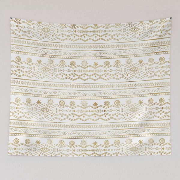 Item preview, White Gold Geometric Aztec Tribal designed and sold by InovArtS.