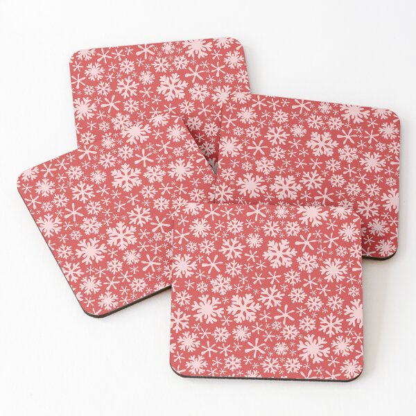 Item preview, Red and pink boho christmas snowflakes snow winter wonderland designed and sold by blomastudios.