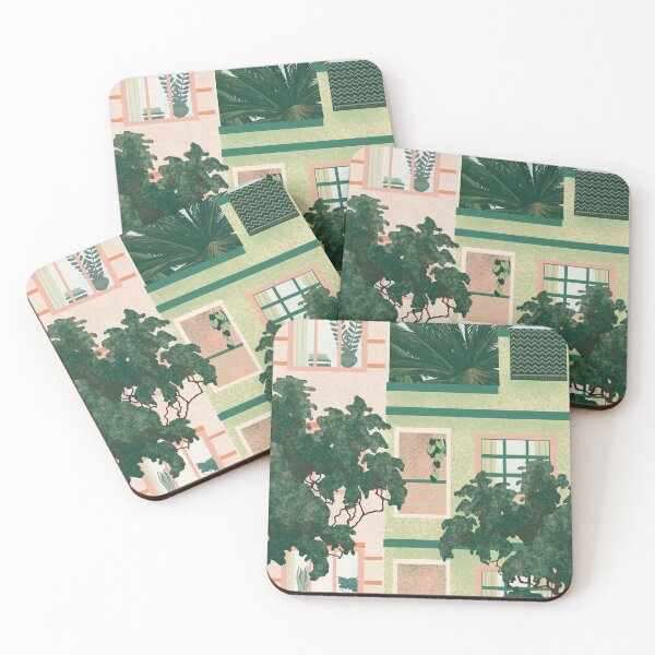 Item preview, Indian homes - green and pink designed and sold by GoodYarns.