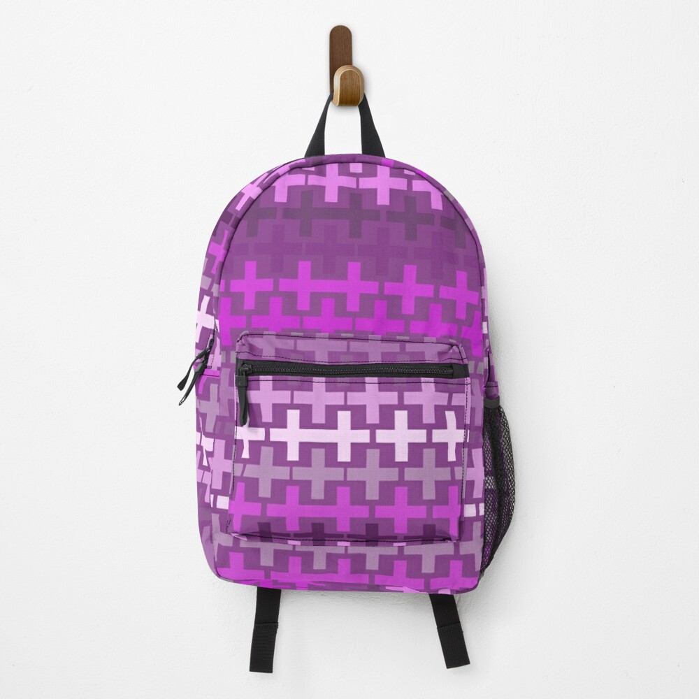 Viele bunte Kreuze violett Rucksack