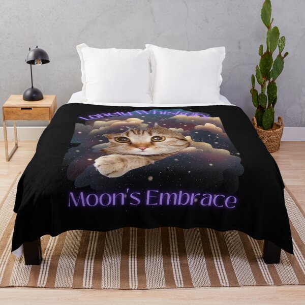 Item preview, Lonely Whiskers, Moons Embrace. Cat among the stars. designed and sold by CuteCatsCoffee.
