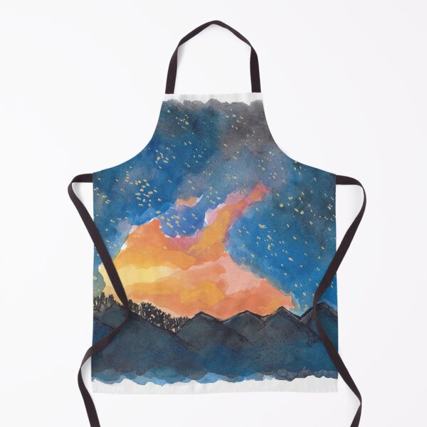 Item preview, My Aurora Bright, Starry Night, Watercolor painting  designed and sold by Lunardreams54.