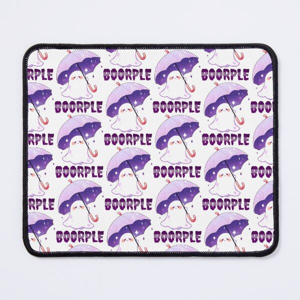 Item preview, Boorple Ghost Umbrella Halloween Boo Purple Laptop Sticker with Dark Textured Purple Text by Zeesdesign on Redbubble designed and sold by ZEESDESIGN.
